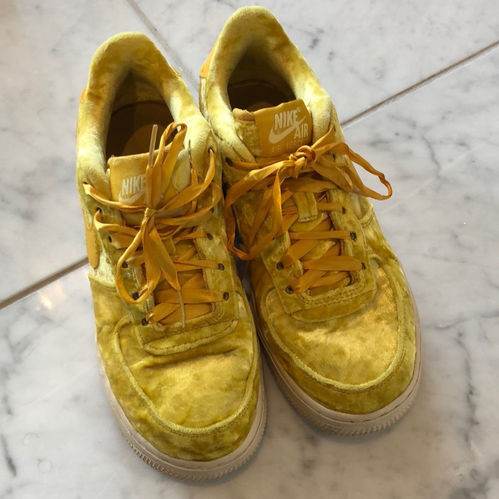 Nike Air Force 1 crushed velvet sneakers, youth size 4.5